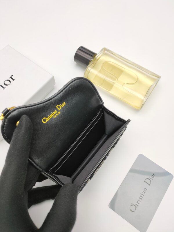 DIOR SADDLE FLAP CARD HOLDER BLUE OBLIQUE JACQUARD - Image 4