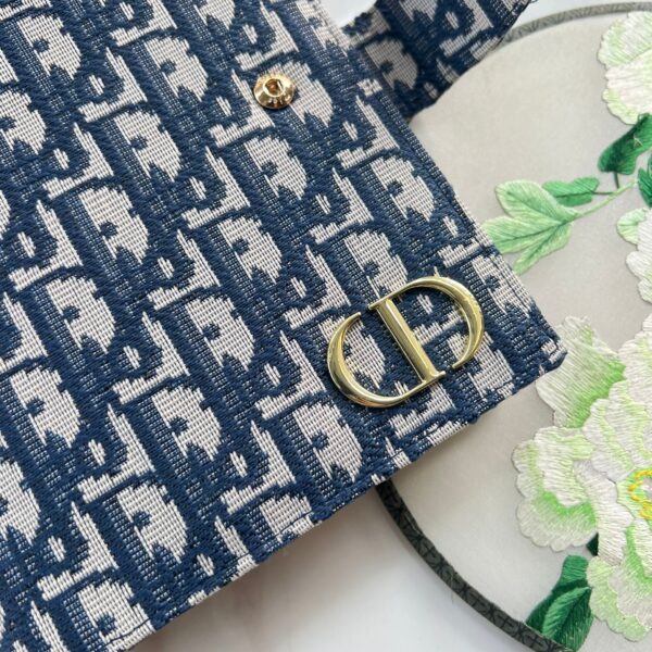 CD OBLIQUE JACQUARD WALLET BLUE 19CM - Image 4