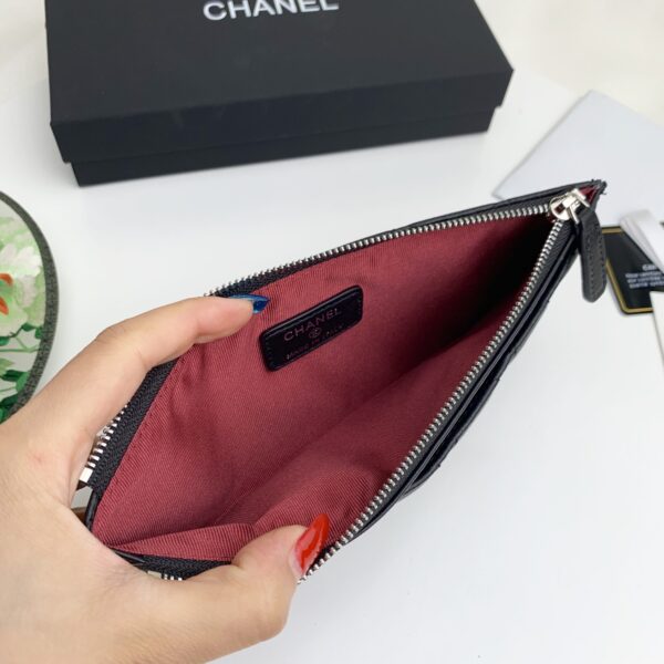 CHANEL QUILTED CLASSIC ZIP POUCH BLACK WALLET - Image 7
