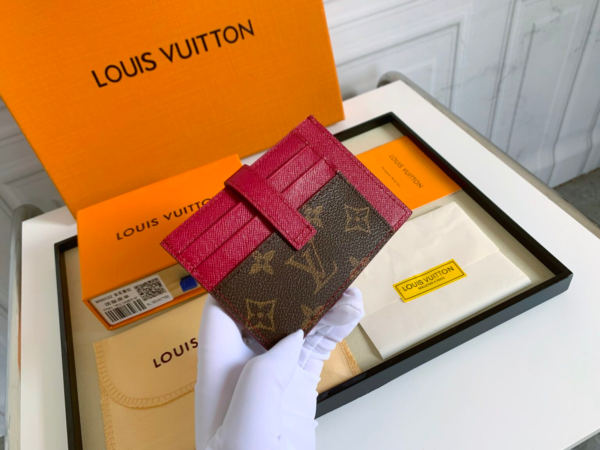 LV MULTI CARD HOLDER WALLETS DARK PINK 11CM - Image 3