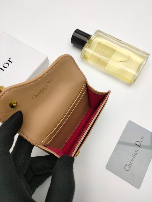 DIOR SADDLE FLAP CARD HOLDER PALE YELLOW - Image 5