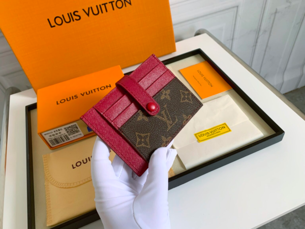 LV MULTI CARD HOLDER WALLETS DARK PINK 11CM - Image 2