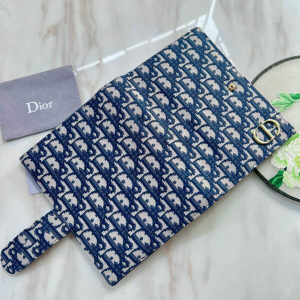 CD OBLIQUE JACQUARD WALLET BLUE 19CM - Image 6