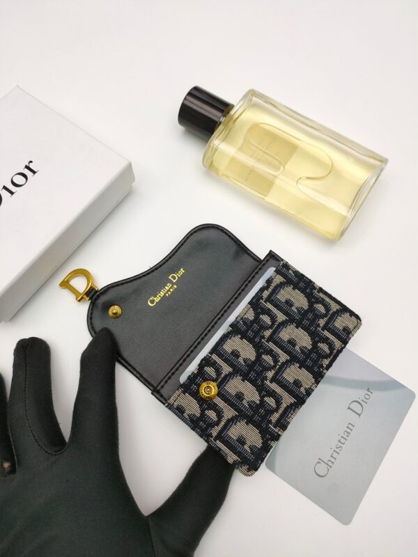 DIOR SADDLE FLAP CARD HOLDER BLUE OBLIQUE JACQUARD - Image 7