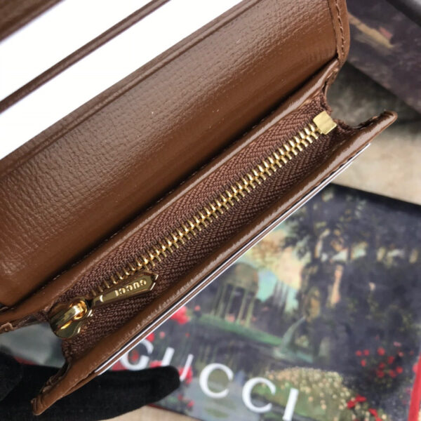 GG HORSEBIT 1955 CARD CASE WALLET 11CM BROWN - Image 7