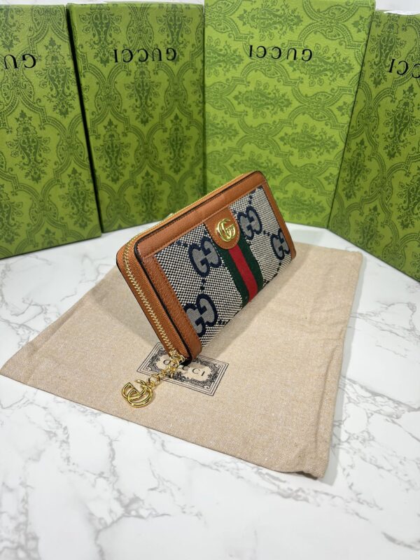 GG OPHIDIA LONG WALLET BROWN AND NAVY BLUE 19.5CM - Image 8