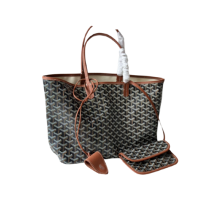 GOYARD SAINT LOUIS PM TOTE BAG POUCH BROWN SHOPPING PURSE WOMAN