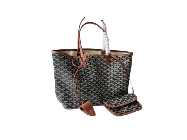 GOYARD SAINT LOUIS PM TOTE BAG POUCH BROWN SHOPPING PURSE WOMAN