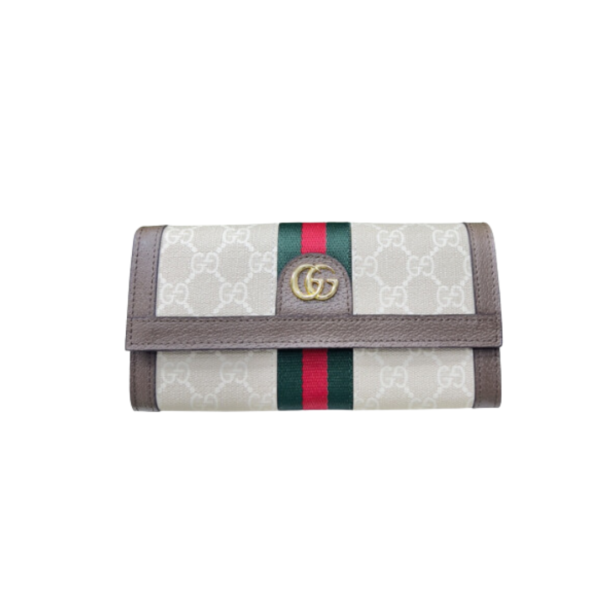 GG OPHIDIA UKMDG WALLET WHITE AND BROWN 19CM