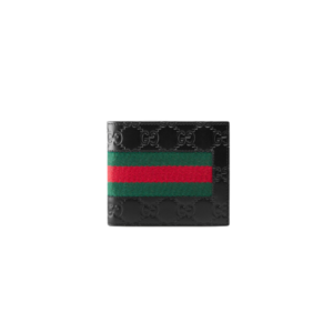 GG SIGNATURE WEB COIN WALLET BLACK 11CM