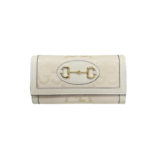 GG HORSEBIT 1955 GG WALLET WITH CHAIN WHITE AND BEIGE 19CM