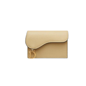 DIOR SADDLE FLAP CARD HOLDER PALE YELLOW