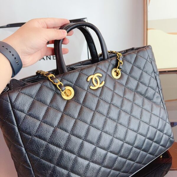 CHANEL COCO HANDLE SHOPPING TOTE QUILTED CAVIAR - Image 6