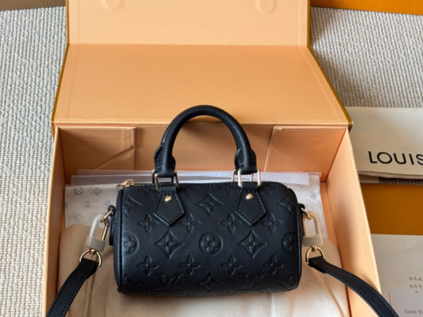 LOUIS VUITTON NANO SPEEDY HANDBAG BLACK MONOGRAM - Image 3
