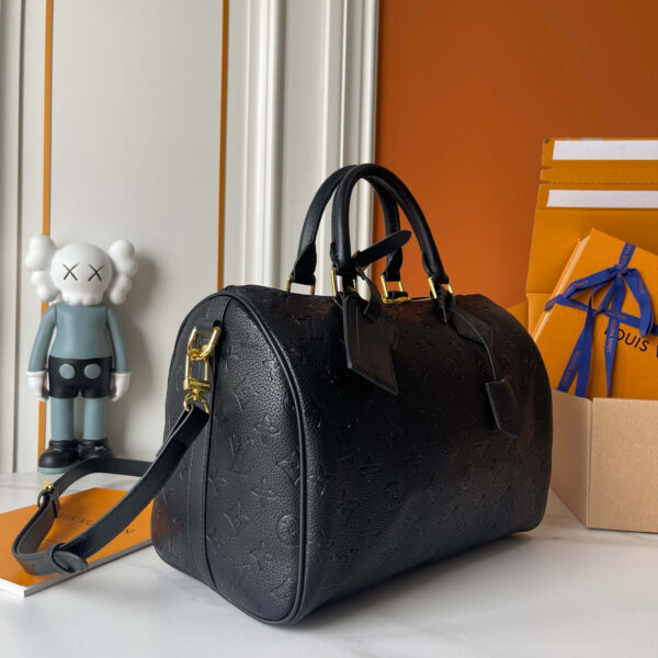 LOUIS VUITTON SPEEDY SOFT 30 MONOGRAM EMPREINTE BAG BLACK - Image 9