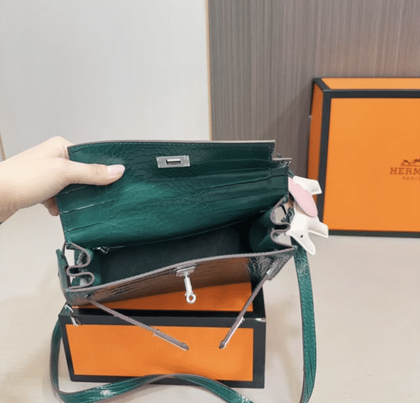 HERMÈS KELLY 25 ALLIGATOR VERT EMERALD - Image 5
