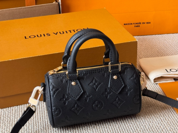 LOUIS VUITTON NANO SPEEDY HANDBAG BLACK MONOGRAM - Image 2