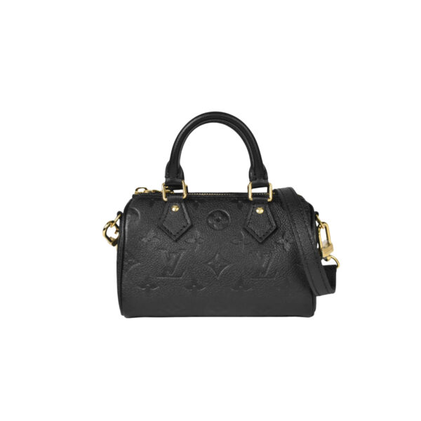 LOUIS VUITTON NANO SPEEDY HANDBAG BLACK MONOGRAM