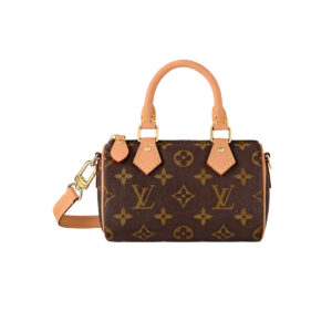 LOUIS VUITTON LV NANO SPEEDY HANDBAG STRAP IN BROWN CANVAS