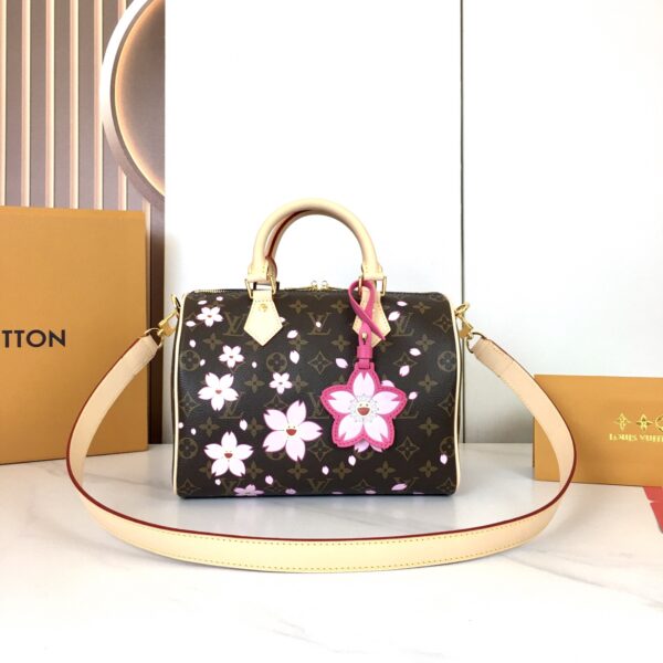LOUIS VUITTON LV X TM MONOGRAM CHERRY BLOSSOM SPEEDY BANDOULIERE 25 - Image 2