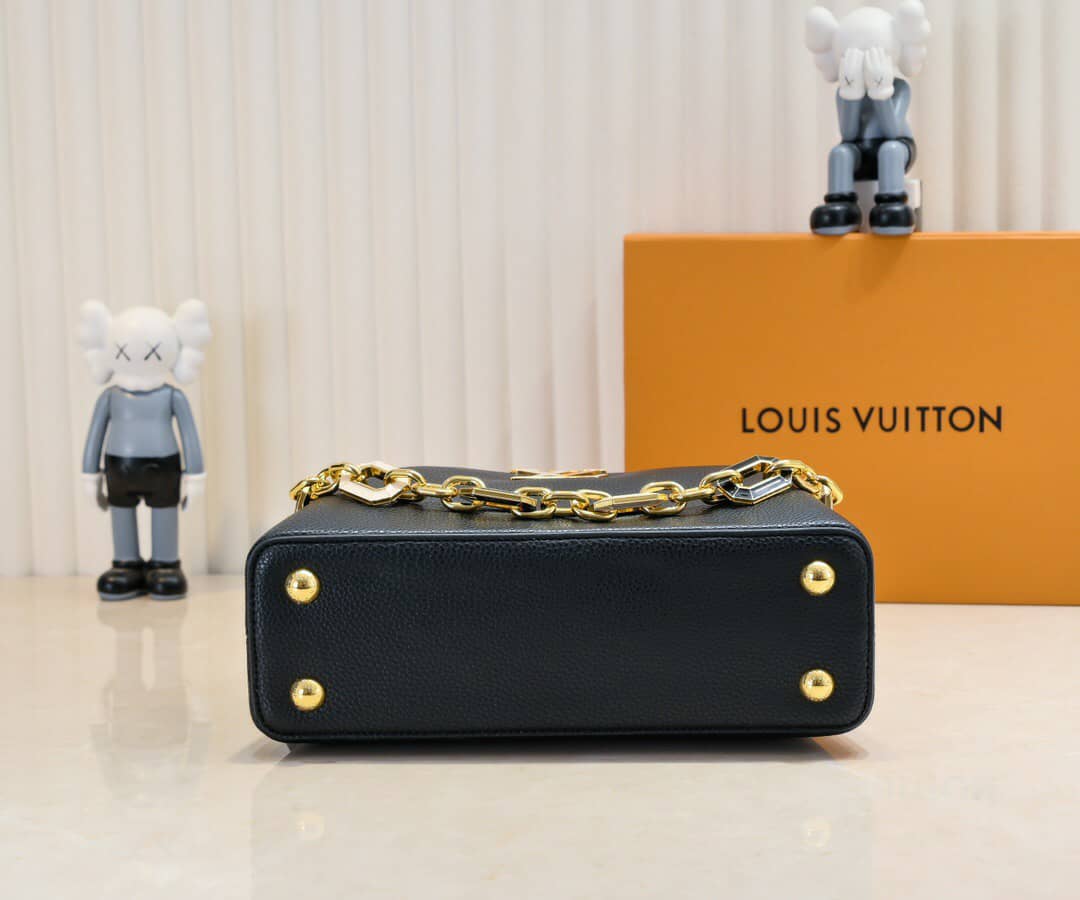 LOUIS VUITTON CAPUCINES BB BAG WITH CHARM BLACK 27CM - Image 5
