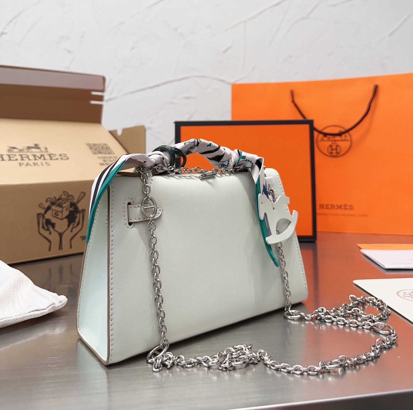 HM MINI KELLY LUXURY HANDBAG - Image 7