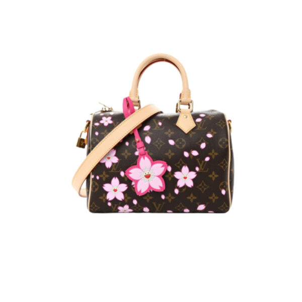LOUIS VUITTON LV X TM MONOGRAM CHERRY BLOSSOM SPEEDY BANDOULIERE 25