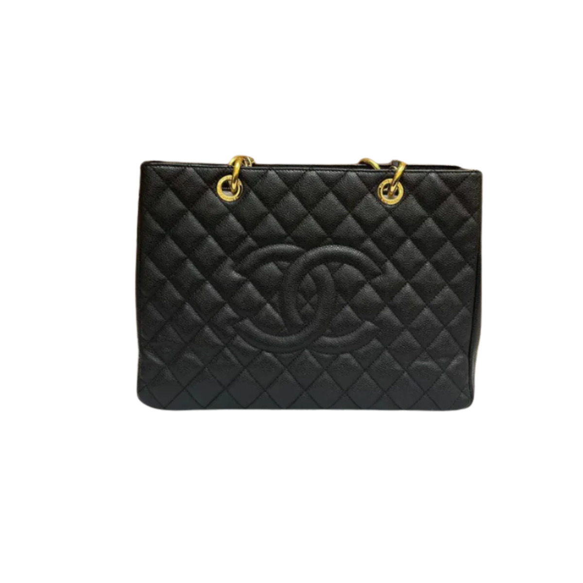 CHANEL VINTAGE BLACK CAVIAR LEATHER GST TOTE BAG